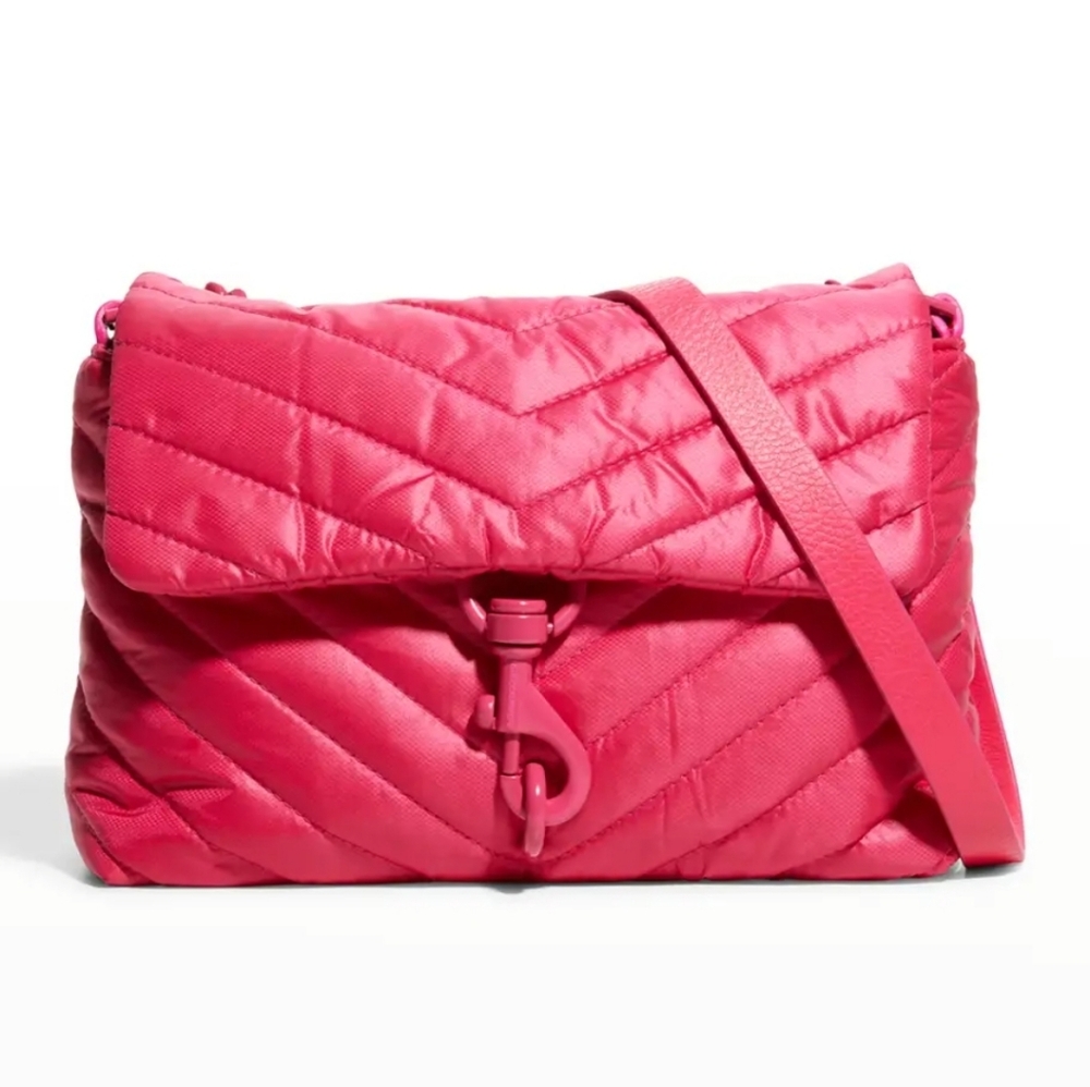 Rebecca Minkoff Edie Nylon Jumbo Flap Shoulder Bag Pink